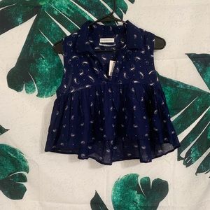 Urban outfitters cropped printed blue top